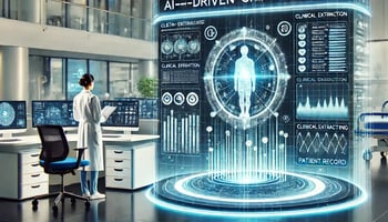 Hospital setting where LLM automatically abstracts clinical data from patient medical charts