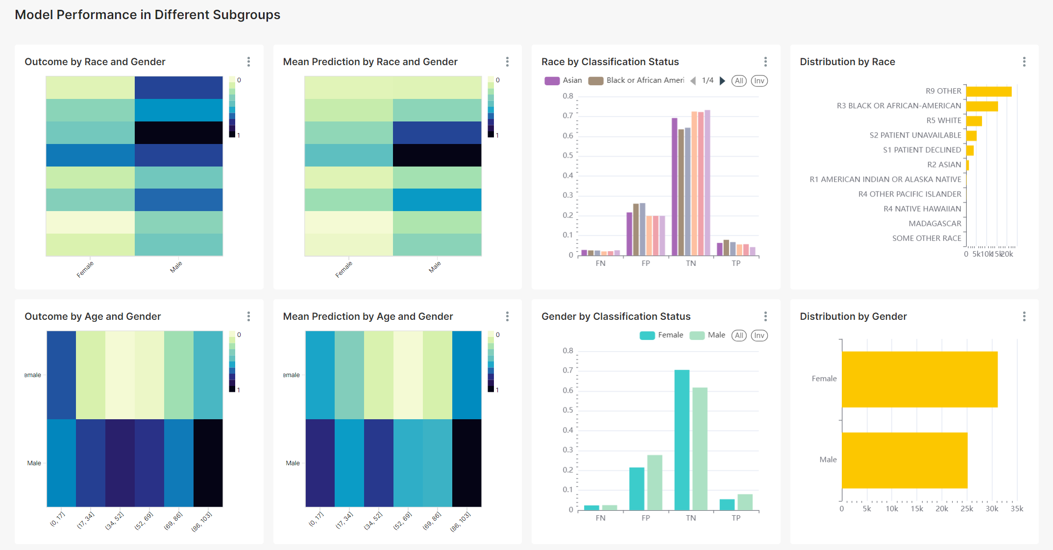 model performance in different subgroups large